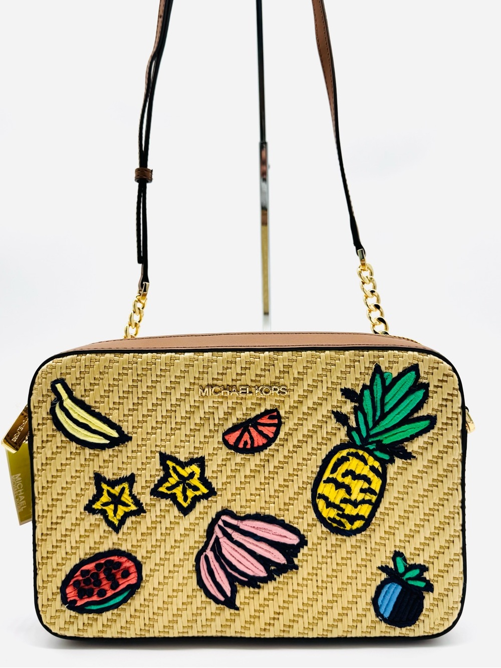 Michael Kors Island Escape Large Jet Set Item EW Xbody Bag Natural Multi
